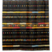 手作りカラーストライプ明るい部族のシームレスパ シャワーカーテン (正面)