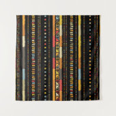 手作りカラーストライプ明るい部族のシームレスパ タペストリー (正面(横))