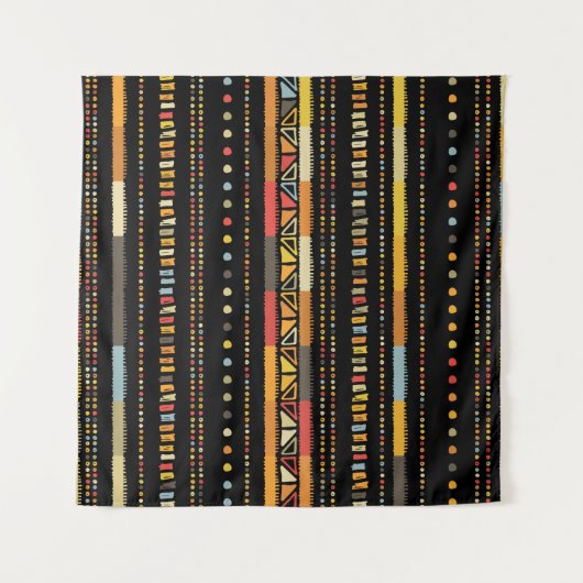 手作りカラーストライプ明るい部族のシームレスパ タペストリー (正面(横))