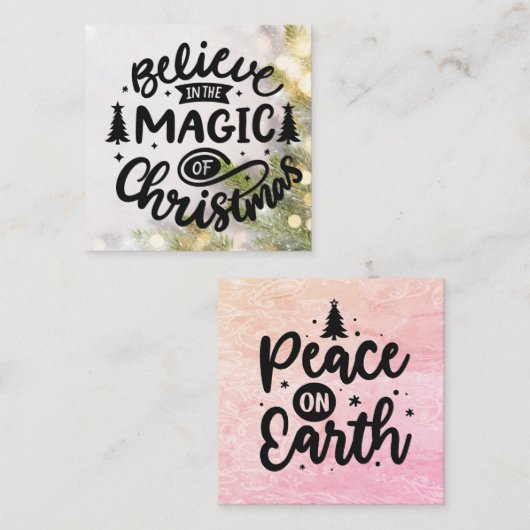 手作りカード用カードインサートクリスマス スクエア名刺 (正面/裏面)