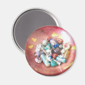 手作りガラスビーズ マグネット (正面/裏面)