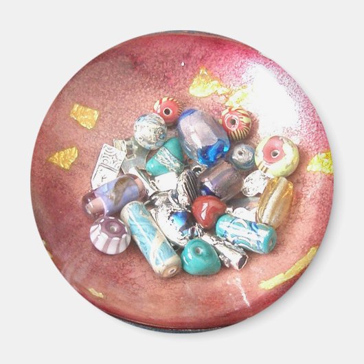 手作りガラスビーズ マグネット (正面)