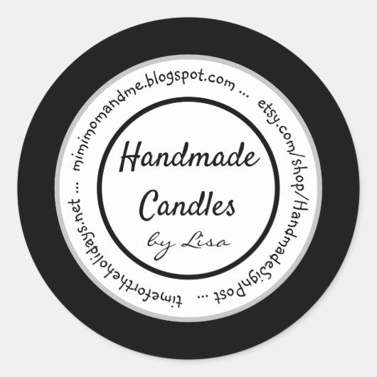 手作りキャンドルのラベル ラウンドシール (正面)