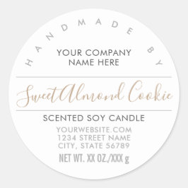 手作りキャンドルまたはソープアーモンドブラウン製品ラベル ラウンドシール