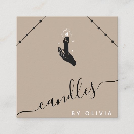 手作りキャンドルクラフターシックなボホソーシャルメディア スクエア名刺 (正面)