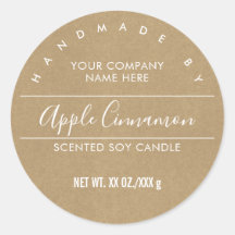 手作りキャンドルクラフト紙ルック製品ラベル