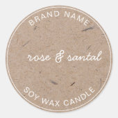 手作りキャンドルラベルシンプルモダンKraft ラウンドシール (正面)