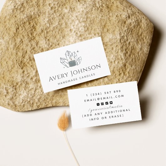 手作りキャンドル水晶ジェムストーンSNSバス 名刺