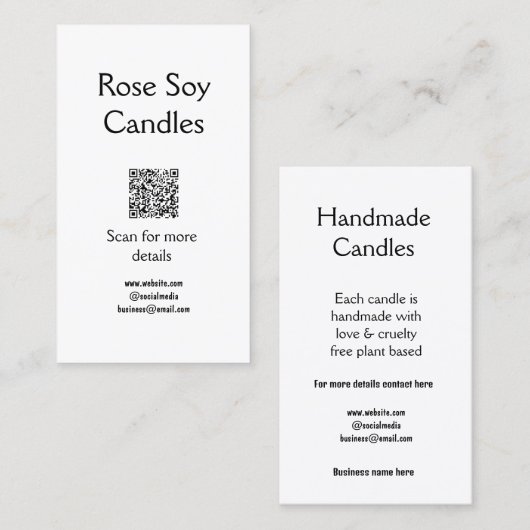 手作りキャンドル連絡を詳細追加ビジネスq r 名刺 (正面/裏面)