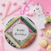 手作りキルトパターンバースデーパーティー ペーパープレート (パーティー)