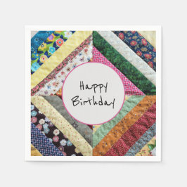 手作りキルトパターン誕生日 スタンダードカクテルナプキン