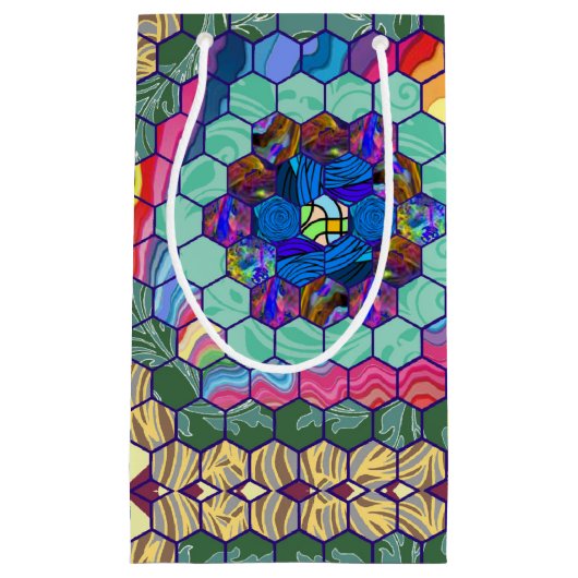 手作りキルト スモールペーパーバッグ (正面)