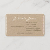 手作りギフトクラフト紙裁縫ステッチ 名刺 (裏面)