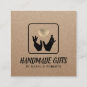 手作りギフトハンズ&ハート素朴クラフト スクエア名刺 (正面)