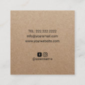 手作りギフトハンズ&ハート素朴クラフト スクエア名刺 (裏面)