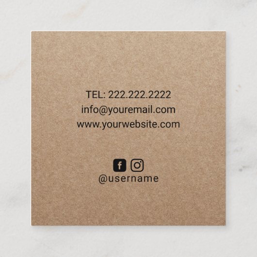 手作りギフトハンズ&ハート素朴クラフト スクエア名刺 (裏面)