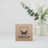 手作りギフトハンズ&ハート素朴クラフト スクエア名刺 (スタンド正面)