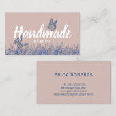 手作りギフトパステルピンクヴィンテージフローラ 名刺 (正面/裏面)