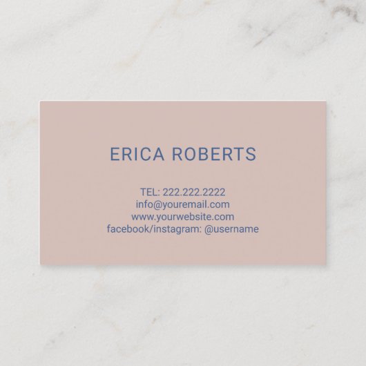 手作りギフトパステルピンクヴィンテージフローラ 名刺 (裏面)