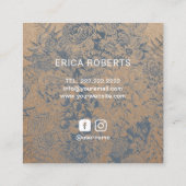 手作りギフトヴィンテージフローラ素朴クラフト スクエア名刺 (裏面)