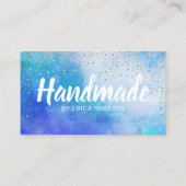 手作りギフト金ゴールドエレガント紙吹雪水彩 名刺 (正面)