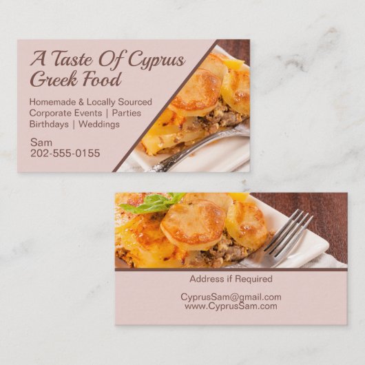 手作りギリシャ料理レストラン配信 名刺 (正面/裏面)