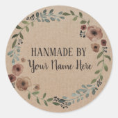 手作りクッキーケーキヴィンテージクラフトフローラリース ラウンドシール (正面)