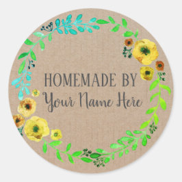 手作りクッキーケーキ ヴィンテージクラフト フラワー リース ラウンドシール