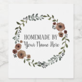 手作りクッキーケーキ ヴィンテージクラフト 花輪 ワインラベル (シングルラベル)