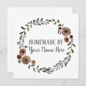 手作りクッキーケーキ ヴィンテージクラフト 花輪 招待状 (正面/裏面)