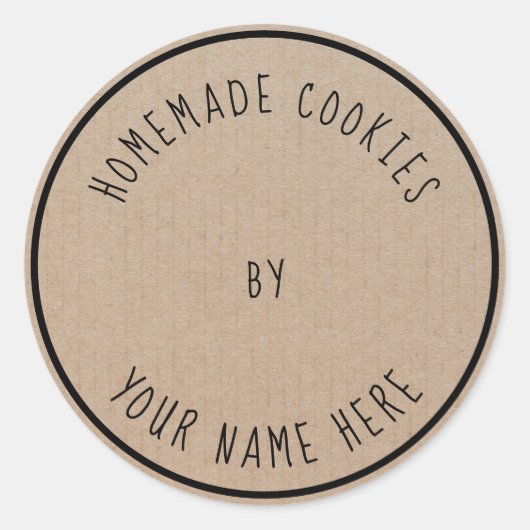 手作りクッキーハートバイヴィンテージクラフト ラウンドシール (正面)