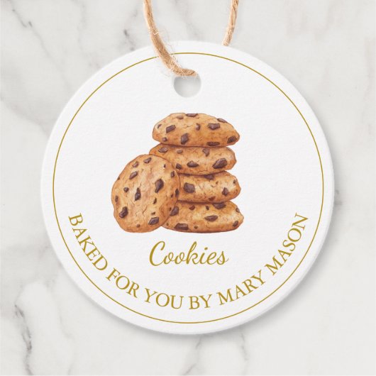 手作りクッキーメッセージカード |白 フェイバータグ (正面)