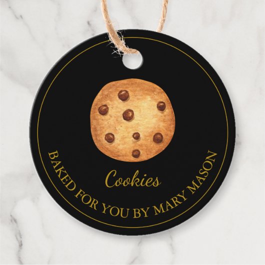 手作りクッキーメッセージカード |黒 フェイバータグ (正面)