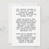 手作りクッキー交換パーティーホリデイ編集可能 招待状 (裏面)