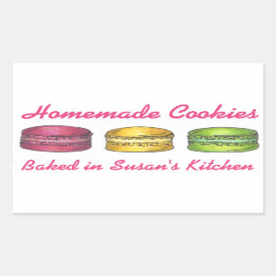 手作りクッキーMacaroon Macaronステッカー焼いたによる 長方形シール