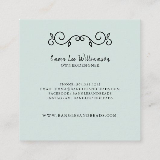 手作りクラフターエッツィアーティザン素朴スクエアモダン スクエア名刺 (裏面)