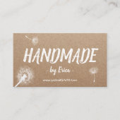 手作りクラフトエレガントダンデリオンク素朴ラフト 名刺 (正面)