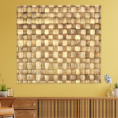 手作りクラフトバスケット継ぎ目のないテクスチャ キャンバスプリント (インサイチュ (リビング))