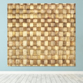 手作りクラフトバスケット継ぎ目のないテクスチャ キャンバスプリント (インサイチュ (ウッドフロア))