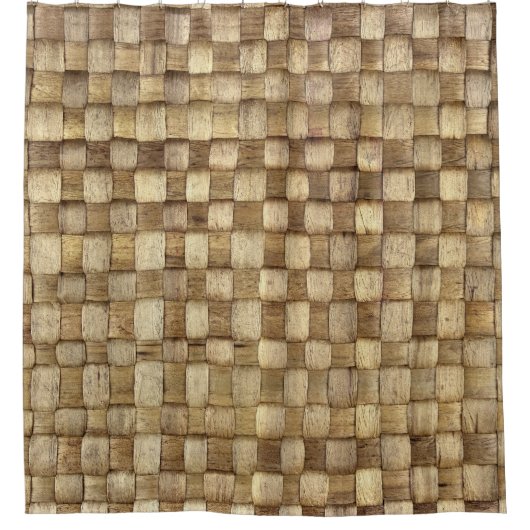 手作りクラフトバスケット継ぎ目のないテクスチャ シャワーカーテン (正面)