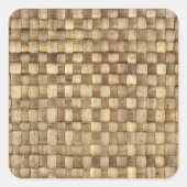手作りクラフトバスケット継ぎ目のないテクスチャ スクエアシール (正面)
