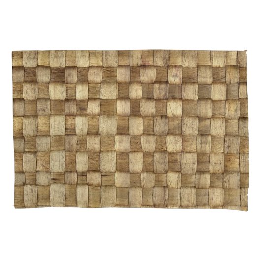 手作りクラフトバスケット継ぎ目のないテクスチャ 枕カバー (正面)