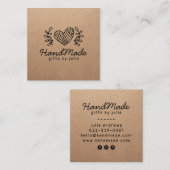 手作りクラフトモダンクラフト紙素朴 コーリングカード (正面/裏面)