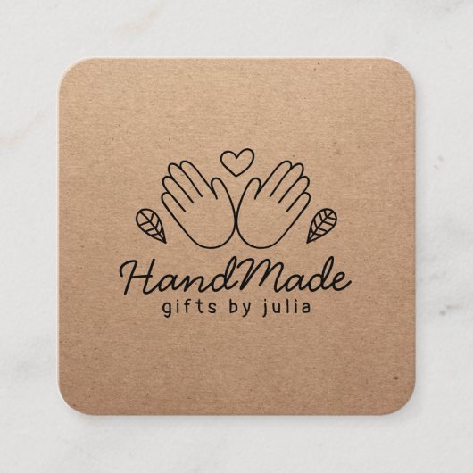 手作りクラフトモダンクラフト紙素朴 コーリングカード (正面)