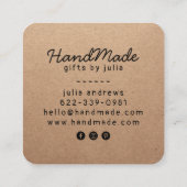 手作りクラフトモダンクラフト紙素朴 コーリングカード (裏面)