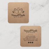 手作りクラフトモダンクラフト紙素朴 コーリングカード (正面/裏面)