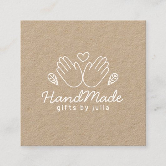 手作りクラフトモダンクラフト紙素朴 コーリングカード (正面)