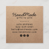 手作りクラフトモダンクラフト紙素朴 コーリングカード (裏面)