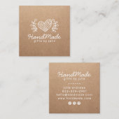 手作りクラフトモダンクラフト紙素朴 コーリングカード (正面/裏面)