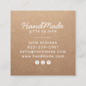 手作りクラフトモダンクラフト紙素朴 コーリングカード (裏面)